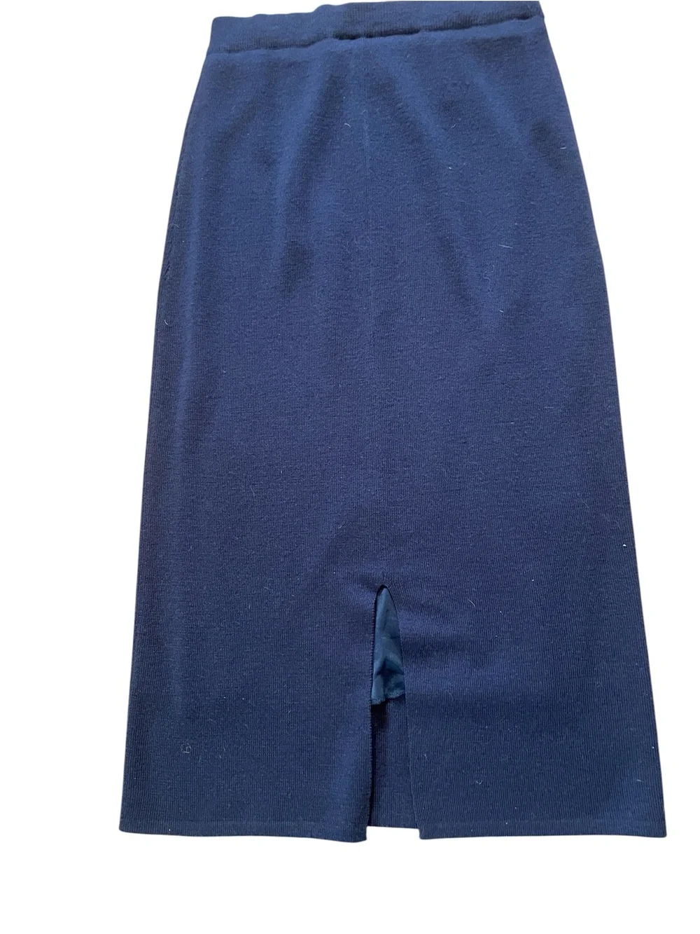 Nicole Summers Wool Blend Knit Ankle Skirt Sz Small Navy‎